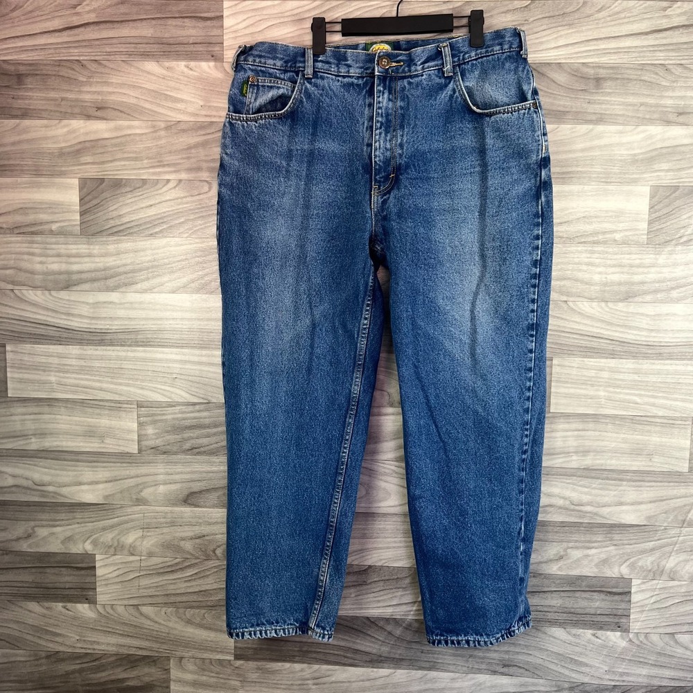 Cabela's Jeans Mens 40 X 30 (36x28) Blue Denim Light Wash Flannel Lined Workwear